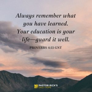 Become A Lifelong Learner - Pastor Rick's Daily Hope