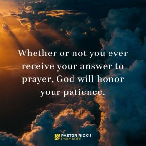 God Is Working While You’re Waiting - Pastor Rick's Daily Hope