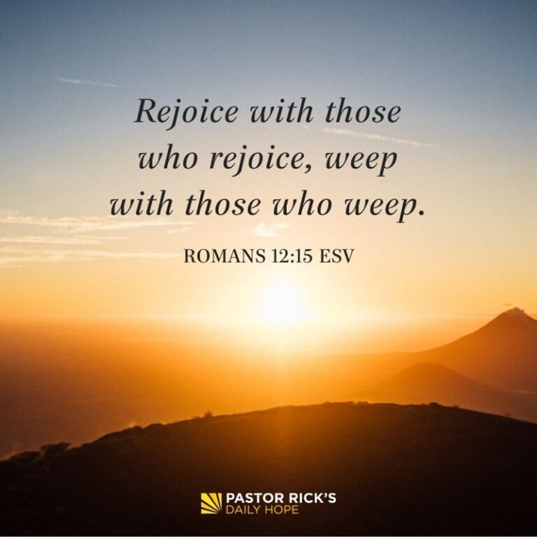 How To Rejoice In God’s Goodness To Others - Pastor Rick's Daily Hope