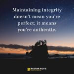 Fight the Devil with Integrity