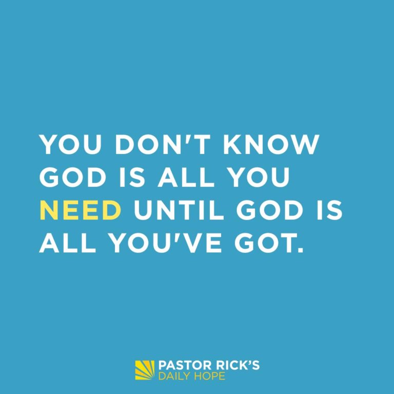 God Is Good, Even When You’re in Pain - Pastor Rick's Daily Hope