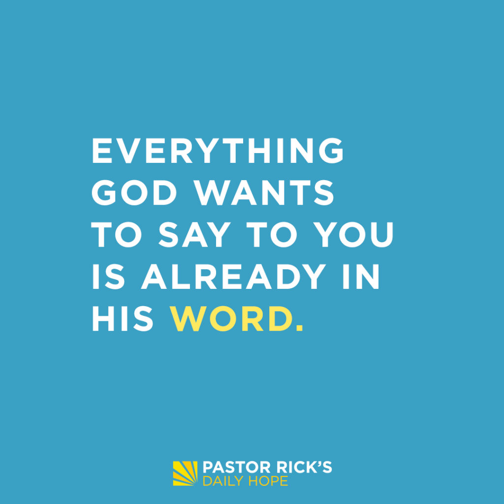 God’s Trying to Talk to You - Pastor Rick's Daily Hope