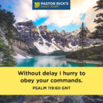 Hurry to Obey God’s Commands