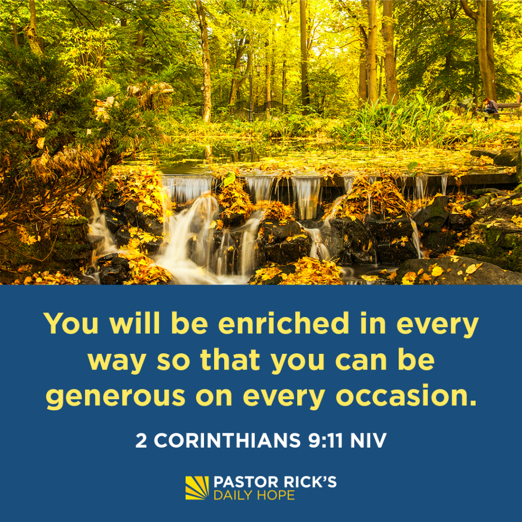 Generosity Is An Attitude Not An Amount Pastor Ricks Daily Hope